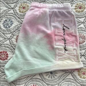 PINK Victoria’s Secret tie dye shorts, size M.